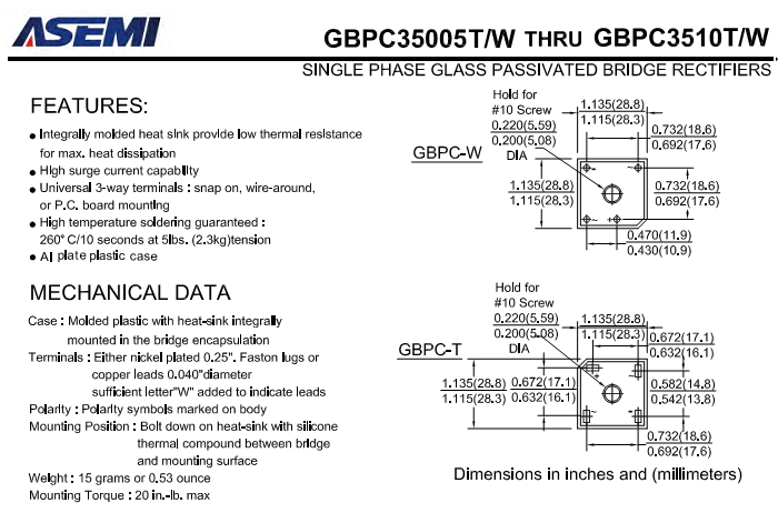 ASEMI品牌GBPC3510中文资料