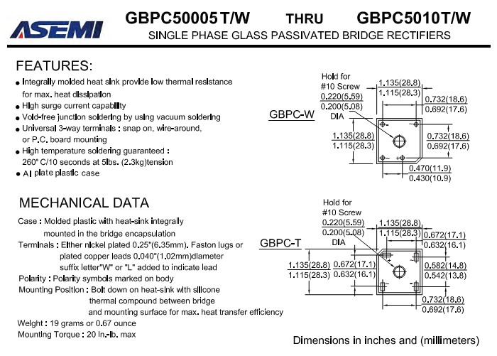 ASEMI品牌GBPC5010中文资料